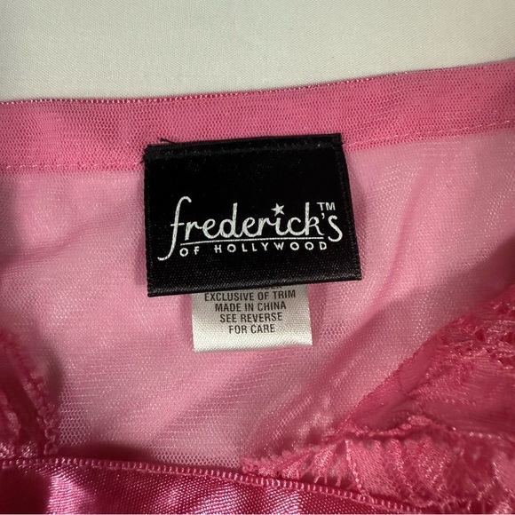 Frederick's of Hollywood Vibrant Pink Lace Chemise - Picture 6 of 13